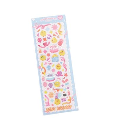 Top Sale Waterproof Custom Transparent Kiss Cut Korean Deco Glitter Sticker Sheets