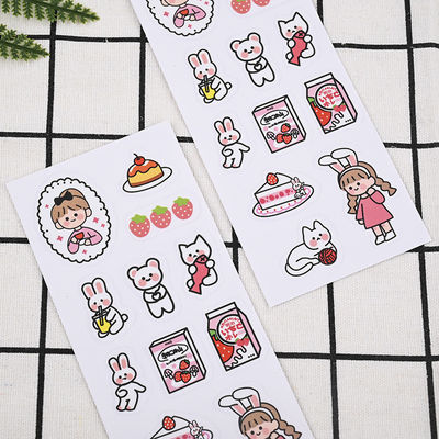 Top Sale Waterproof Custom Transparent Kiss Cut Korean Deco Glitter Sticker Sheets