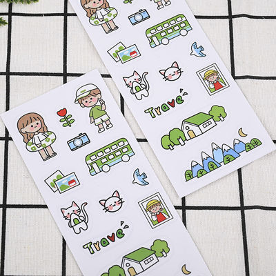 Top Sale Waterproof Custom Transparent Kiss Cut Korean Deco Glitter Sticker Sheets